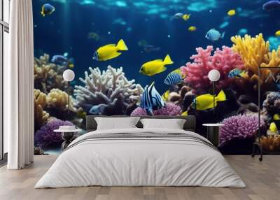 'underwater corals fish world wonderful tropical beautiful anemone animal aquarium aquatic background bahamas barrier beauty blue caribbean clown colony colourful coral deep depth dive egypt exotic' Wall mural