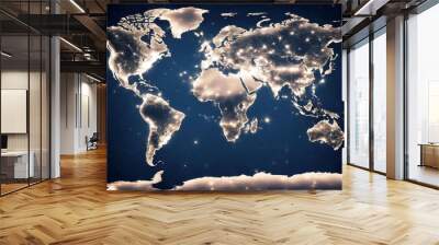 'world connectivity connections data satellite map earth network globe planet global digital information communication web wire wired worldwide hologram technology connection link frame' Wall mural