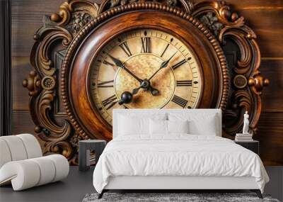 Antique hands on an analog clock remind us of the passage of time, and its gentle tick-tock serves as a reminder to arrive on schedule. Wall mural