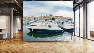 boats in the seaport of Marseille, France Wall mural