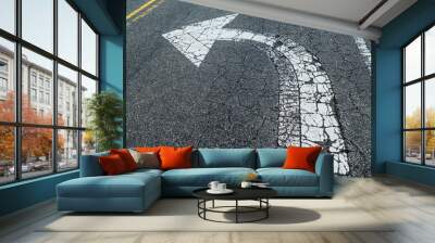 Left turn arrow Wall mural