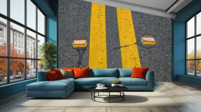 Street lane reflectors Wall mural