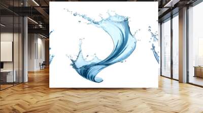  Blue water Spiral liquid splash swirl wave on transparent background cutout, PNG file. Many assorted different design. Mockup template for artwork graphic design Wall mural