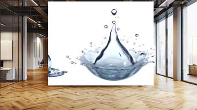 Blue water drop droplet drip liquid splash swirl wave on transparent background cutout, PNG file. Many assorted different design. Mockup template for artwork graphic design Wall mural