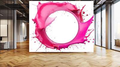 colours paint text spraying background colourful splash ink free w isolated art white circle Circle pink isolated pink splashing closeup white drink liquid brush space paint ring three-dimensional Wall mural