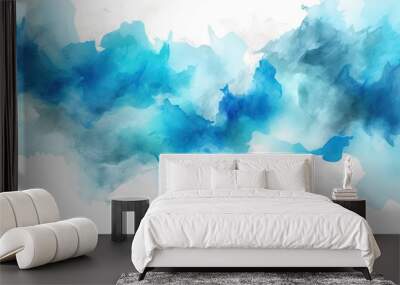 copy blot template creativity artistic space background colourful splash watercolor colours watercolor art Artistic artwork paintbrush blue bright abstract texture effect watercolor blue decoration Wall mural