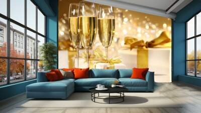 Glasses of champagne Wall mural