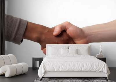 design for A firm handshake between two partners on isolated white background. Image. generative ai Wall mural