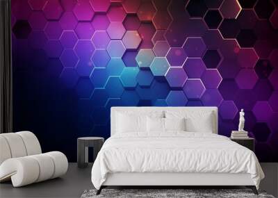 design science technology medical elements hexagonal simple background abstract geometric pattern hexagons hexagon polygon shape digital network connection communication medicals texture Wall mural