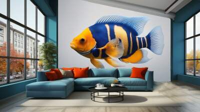 fish tropical great white collection background marine life animal goldfish nature fauna sea exotic ocean tropics reef coral wildlife angelfish aquarium aquatic beautiful colourful colours decoration Wall mural