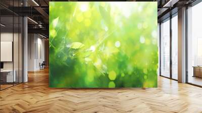 nature spring background healthy easter natural bokeh seasonal background spring season abstract floral Abstract pentecost sunny green scene fresh allergy bright hom green spring countryside health Wall mural