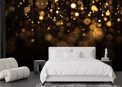 new decoration black bright shine glowing gold illuminated black ce warm sparkle candle magic Luxury wallpaper glamour gold white glistering space circle snow festive background bokeh blink holiday Wall mural