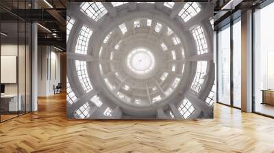 new three-dimensional Background perspective Architecture round tech render space wall corporate nobody Circular concept wave urban White frame business dream engineering view abstract minimalis Wall mural