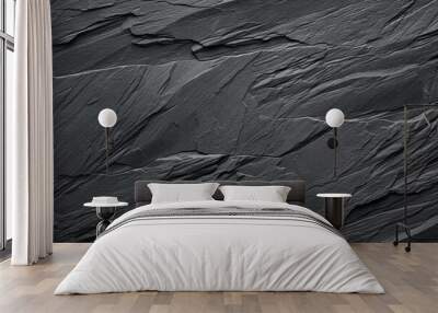 nobody hard material texture marble old vein black floor slate textured slate rough background wall Dark board texture grey closeup detail dark grey stone mineral background black chalk blackboard Wall mural