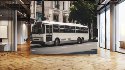 tourist white traveling bus road travel kerry ring tour hill mountain move motion calm view recreational landscape coastal water atlantic ocean sky cloud sun cloudscape rock way sunny Wall mural