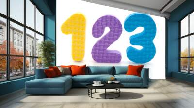 colorful foam figures over white background Wall mural