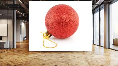 red christmas ball over white background Wall mural