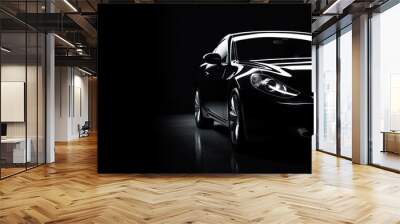 wallpaper modern spac car chrome automobile new background race black empty luxury auto sport light Black vehicle headlamp modern banner lamp black shine automotive model background car detail grey Wall mural