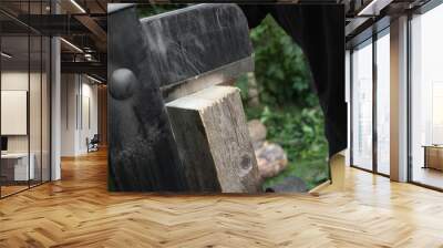 Firewood split with wooden splitter Wall mural