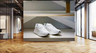 active wear running shoes for sport activity, preparation for marathon training and active healthy lifestyle. Wall mural