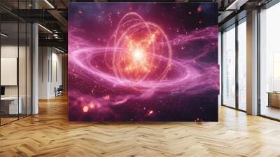 Glowing Energy Sphere in Orbit Wall mural