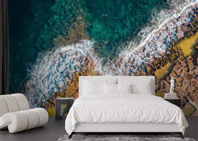 Top Down Shot of a typical Maltese Shoreline Wall mural