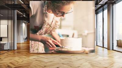 cake cooking process Wall mural