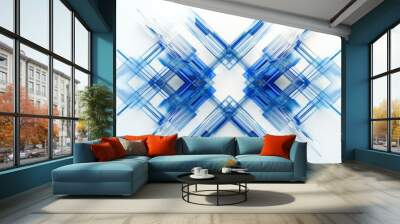 Abstract Geometric Blue Pattern Wall mural