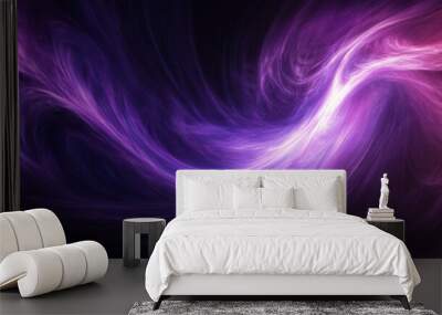 Abstract Purple Light Waves Wall mural