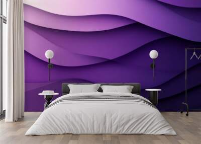 Abstract Purple Wave Layers Wall mural