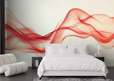 Abstract Red Waveforms Wall mural