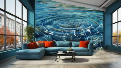 Circular ripple in water Wall mural