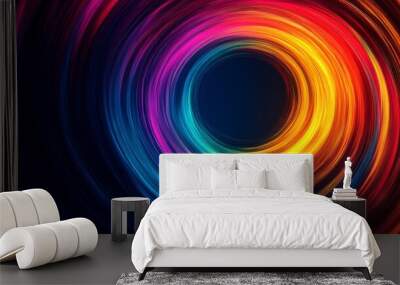 Colorful Circular Light Swirl Wall mural