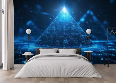 Futuristic Digital Pyramid Wall mural