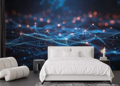 Futuristic Network Connections Wall mural