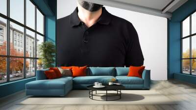 Mockup of a black polo t shirt, ai generated Wall mural