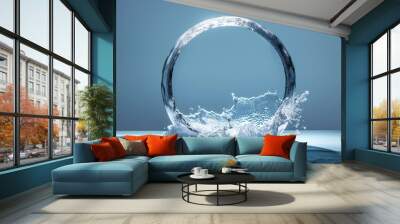 world ocean day background with water on blue backdrop Wall mural