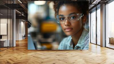 Young Female Engineer in a Laboratory Wall mural