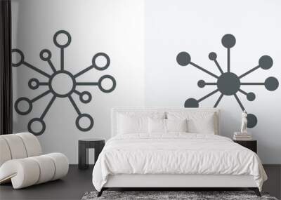 Business Hub network connection icon.Simple connection line icon  in modern design style for web site and mobile app.Different style icons.Vector Illustration Wall mural