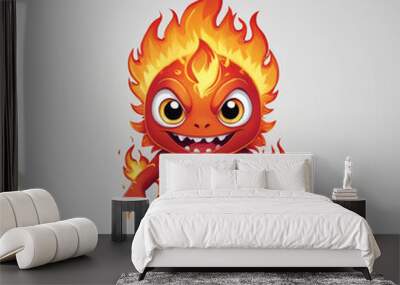 cute fire monster illustration Wall mural