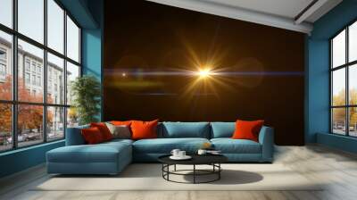  abstract of lighting for background. digital lens flare in dark background Wall mural