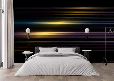 Abstract bright  gold background. elegant illustration.Moving fast neon  golden light particles Wall mural