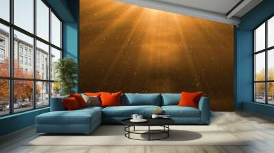 abstract glowing light sun burst with digital lens flare background. effect decoration with ray sparkles .Star burst with sparkles. Gold glitter, Wall mural