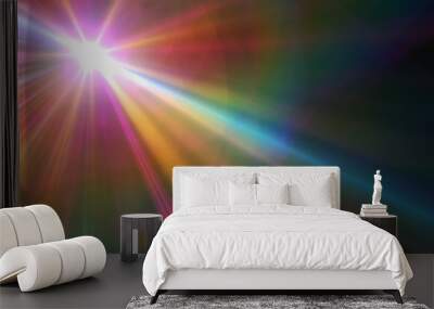 Abstract sun burst with digital lens flare background Wall mural