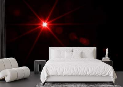 Red, bright laser beam Wall mural