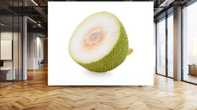 Fresh green breadfruit isolated on white Wall mural