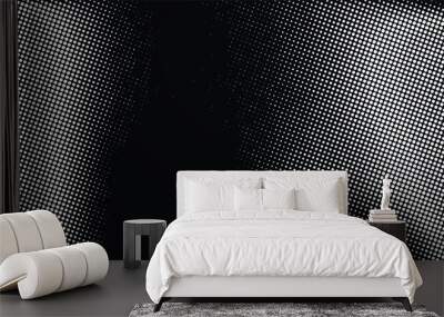 Dot white black pattern gradient texture background. Abstract pop art halftone and retro style. Wall mural