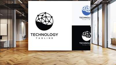 Global technology inspirational logo design. digital creative global idea icon. Wall mural