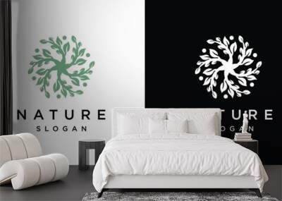 logo design flower leaf template Wall mural