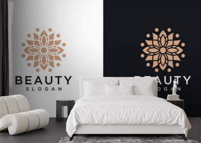 Luxury logo design concept. flower logo template .beauty or spa logo	
 Wall mural